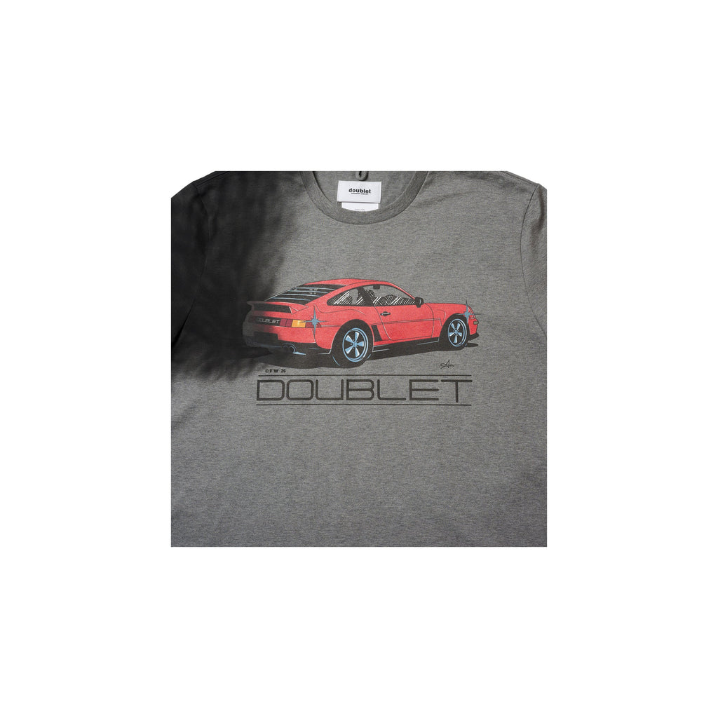 EXHAUST STAINED T-SHIRT : GREY