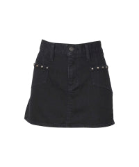 Back Lace-Up Micro Mini Denim Skirt