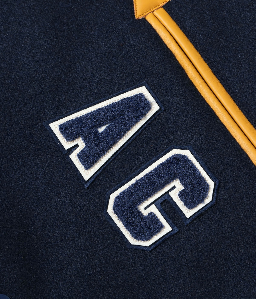 30oz. WOOL MELTON AWARD JACKET “MAVERICKS” (DARK NAVY)