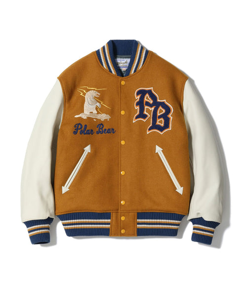 30oz. WOOL MELTON AWARD JACKET “POLAR BEAR” (GOLD)