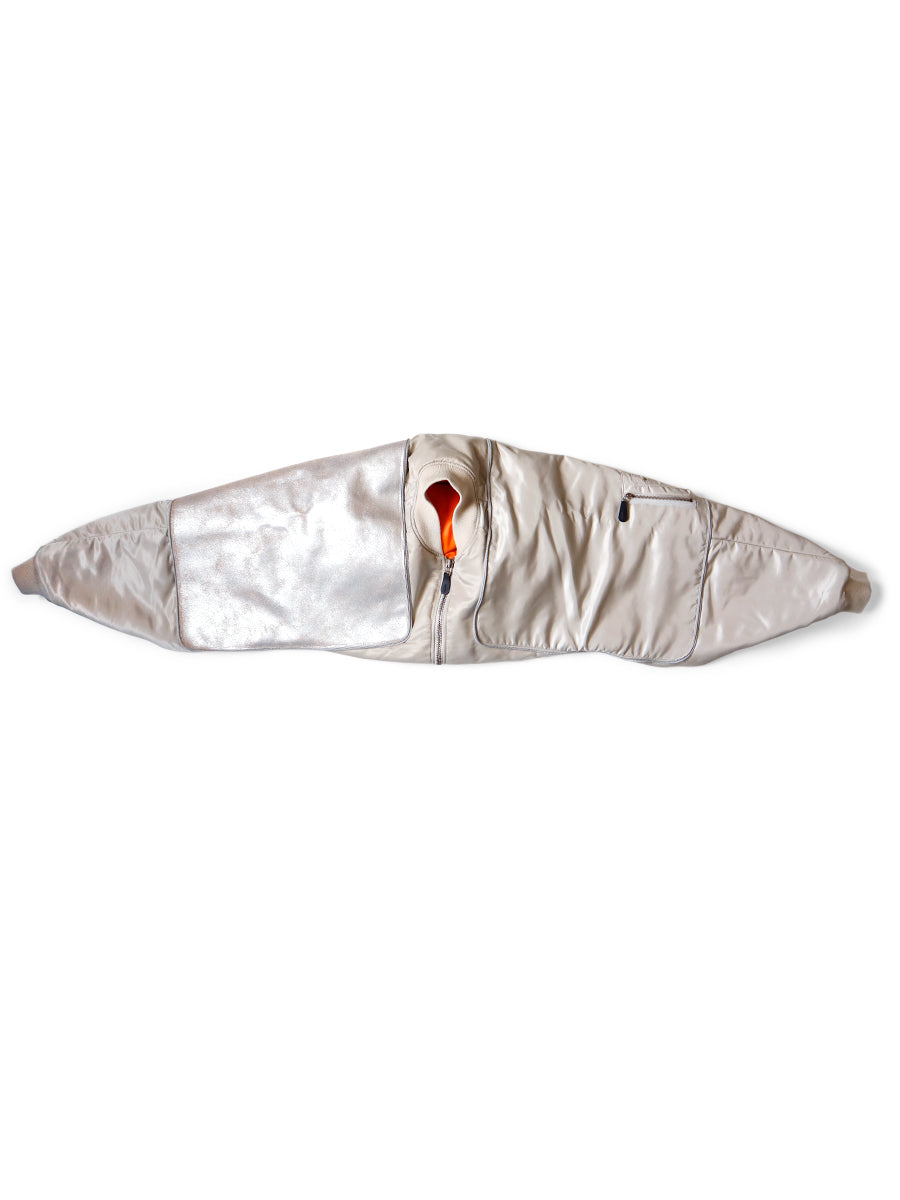 MA-1 Nylon x Crack Leather Sham Bomber JKT