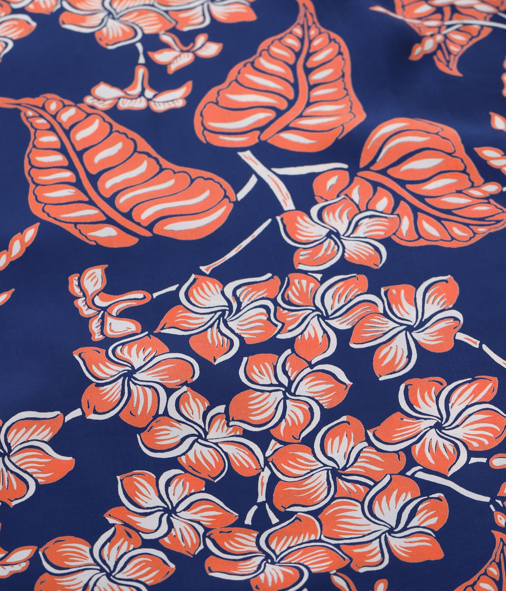 Rayon Hawaiian Shirt "Plumeria Blossoms"