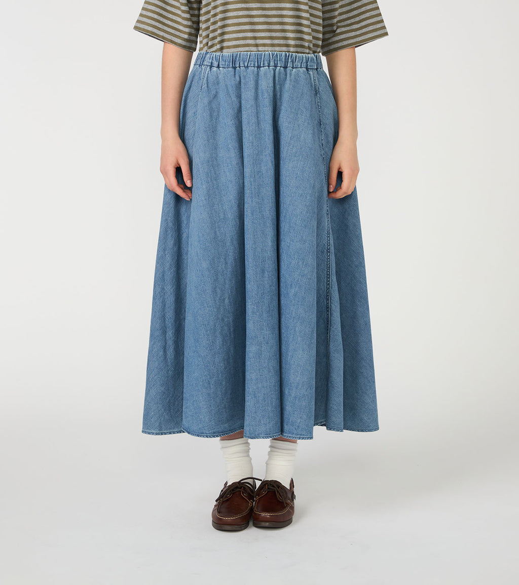 Light Denim Circular Skirt