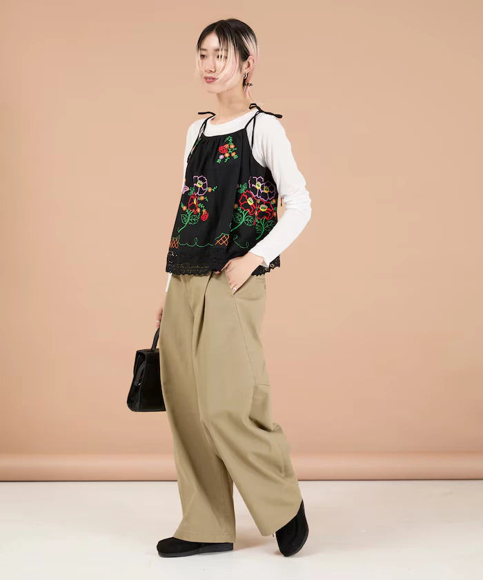 India Shoulder Ribbon Embroidered Remake Style Camisole