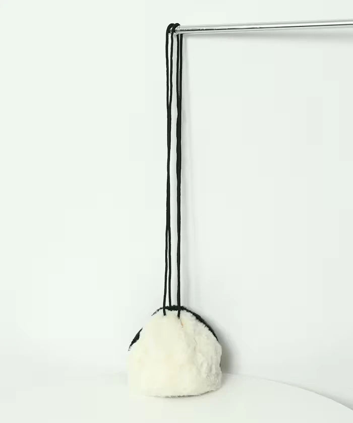 Fake Fur Mini Drawstring Bag