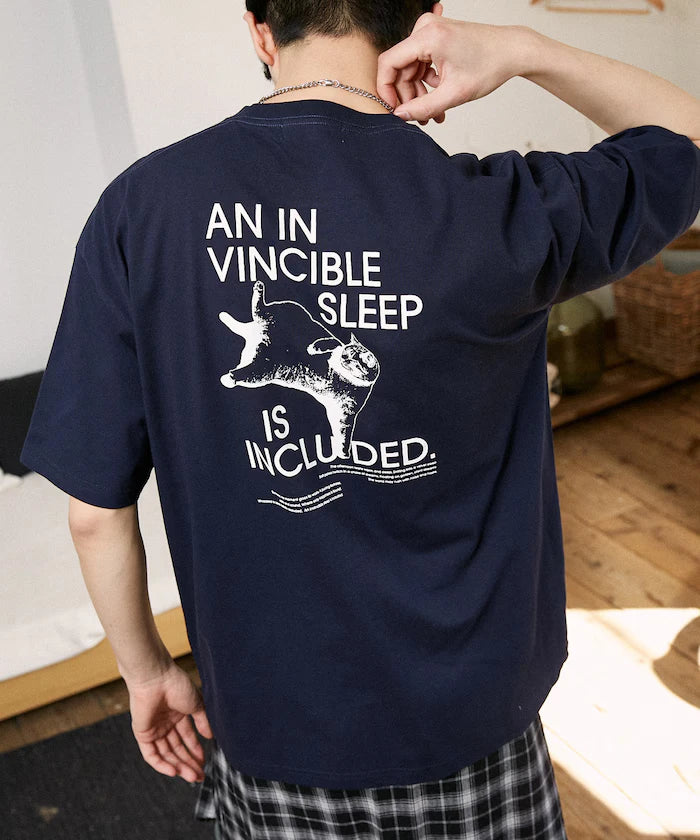 VINCIBLE SLEEP Cat Print T-Shirt Limited Edition