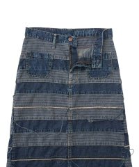 Scratch Long Denim Skirt