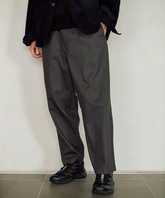 Wide Silhouette Drawstring Chino Pants / Tapered Silhouette Easy Chino Pants