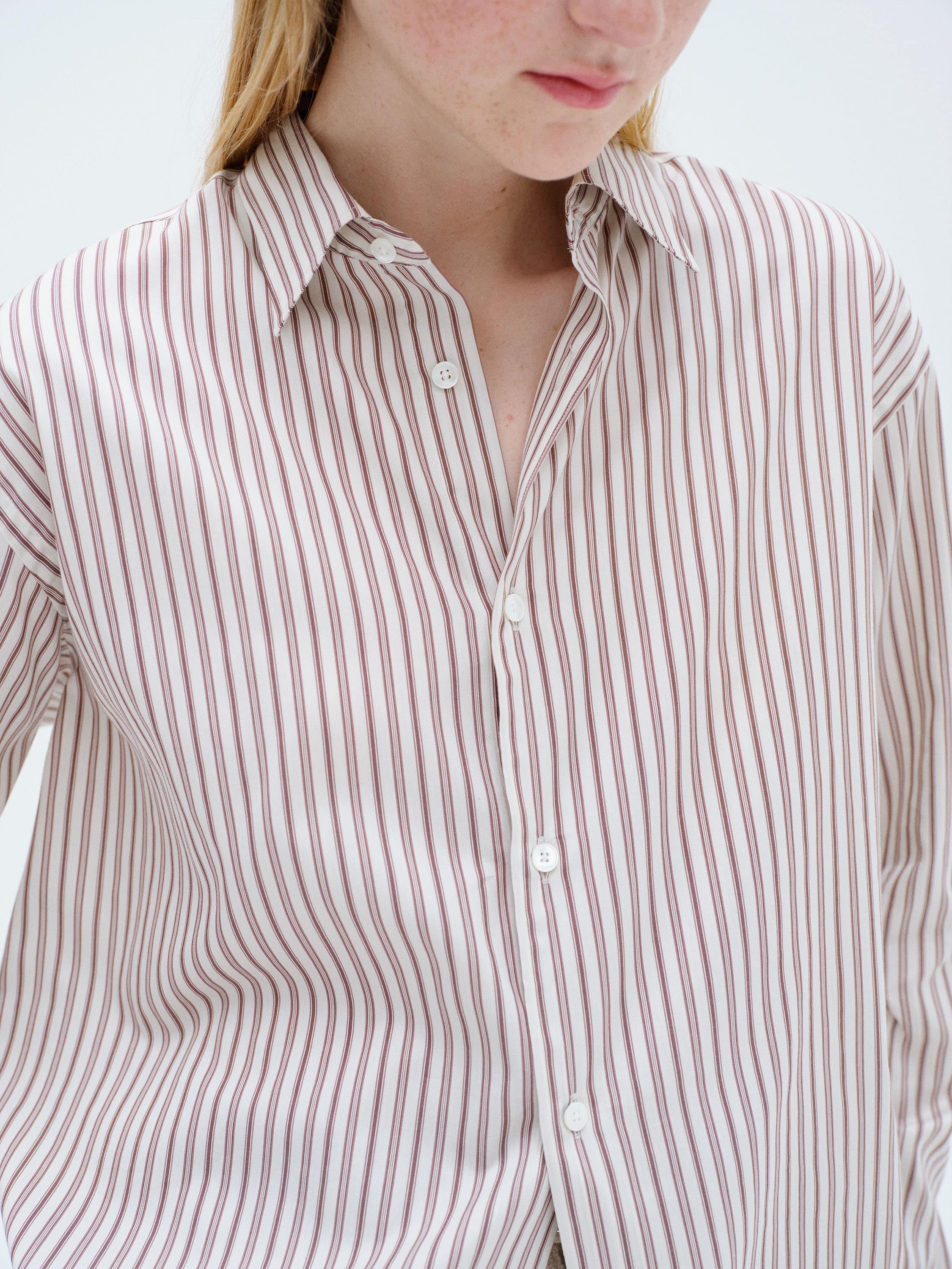 COTTON SILK STRIPE SHIRT