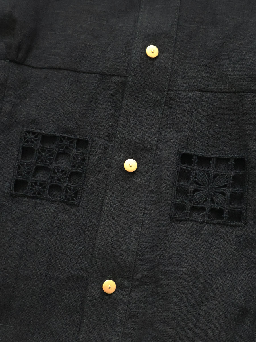 Linen Dronwork Acapella Blouse
