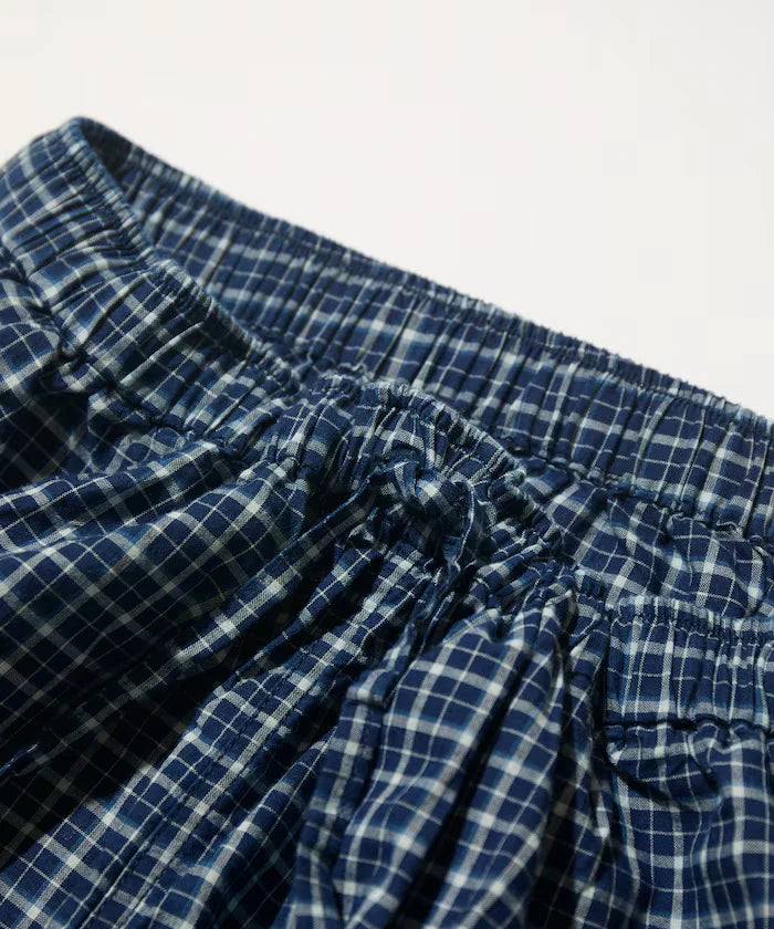 Indigo Madras Check Cropped Easy Pant