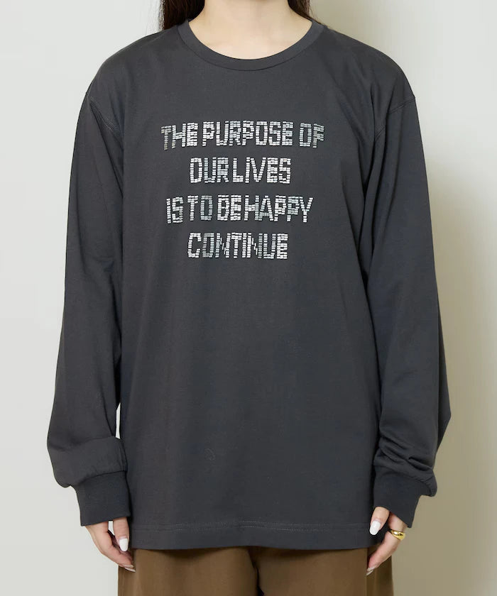 Box Logo Bead Embroidery Big Silhouette Long Sleeve T-Shirt Limited Edition