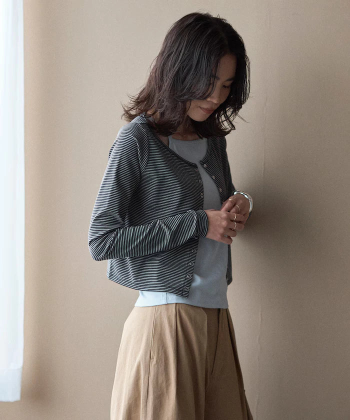 [February 12, 12:00 Release] Layered Set Top / Striped Cardigan & Camisole
