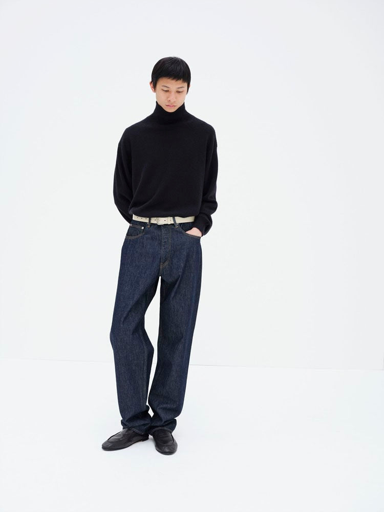 HARD TWIST DENIM WIDE PANTS