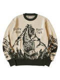8G Jacquard Knit Vintage Crew Sweater(...