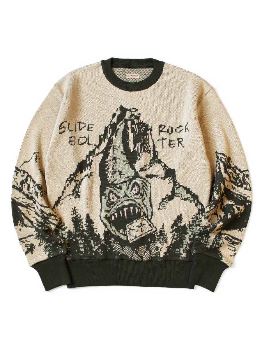 8G Jacquard Knit Vintage Crew Sweater(...