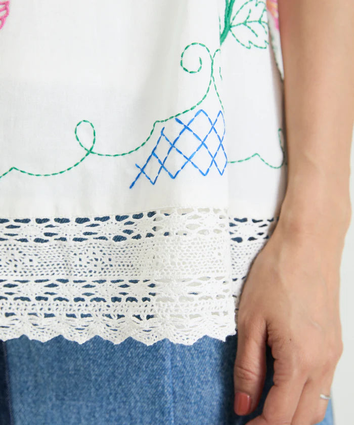 India Shoulder Ribbon Embroidered Remake Style Camisole