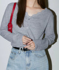 Henley Neck Lace Long Sleeve T Limited Edition
