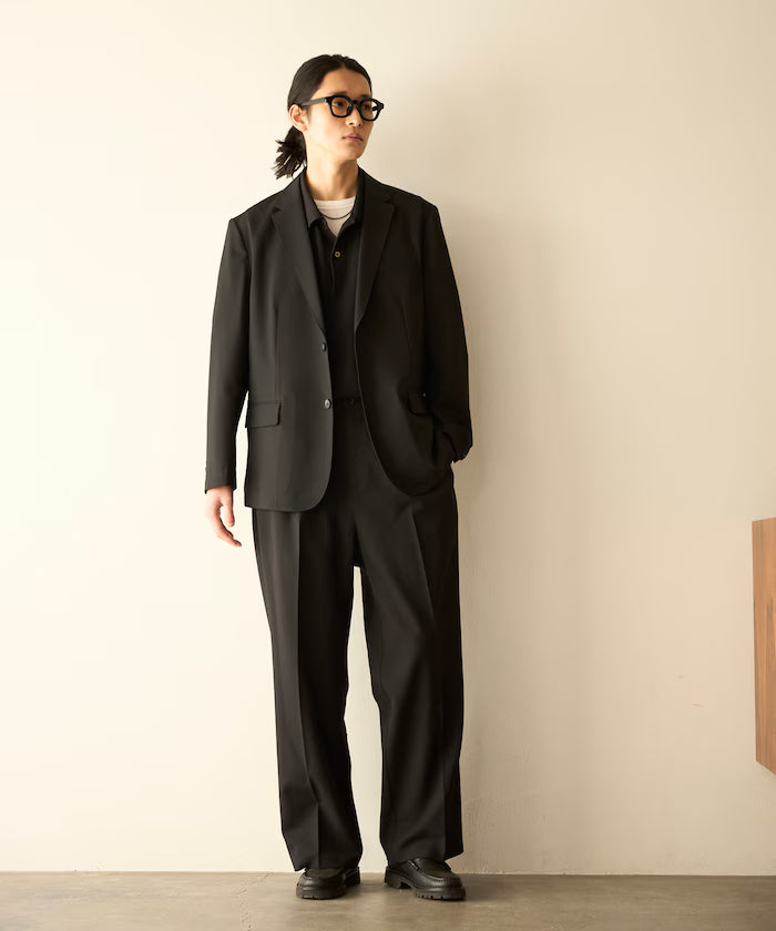Functional Material Jacket & Wide Slacks Set Up / Washable / UV Cut / Quick Dry / Contact Cooling