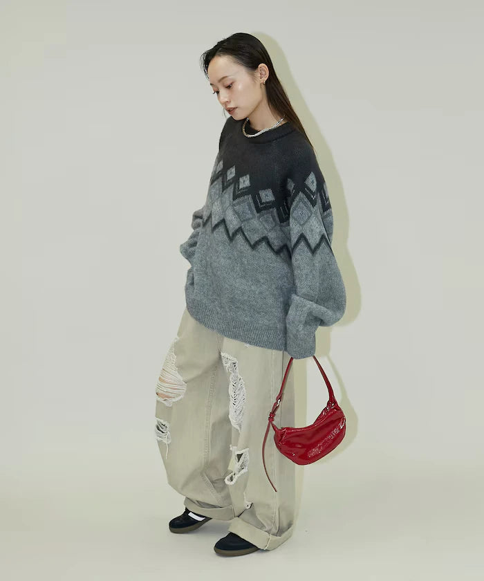 Jacquard Mohair Touch Knit Pullover Limited Edition