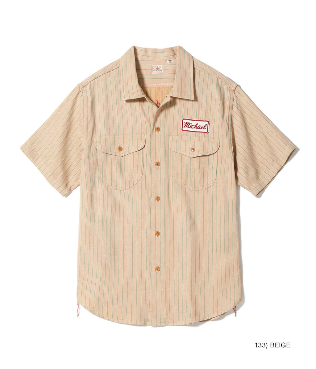 Coke Stripe Work Shirt With Embroidered