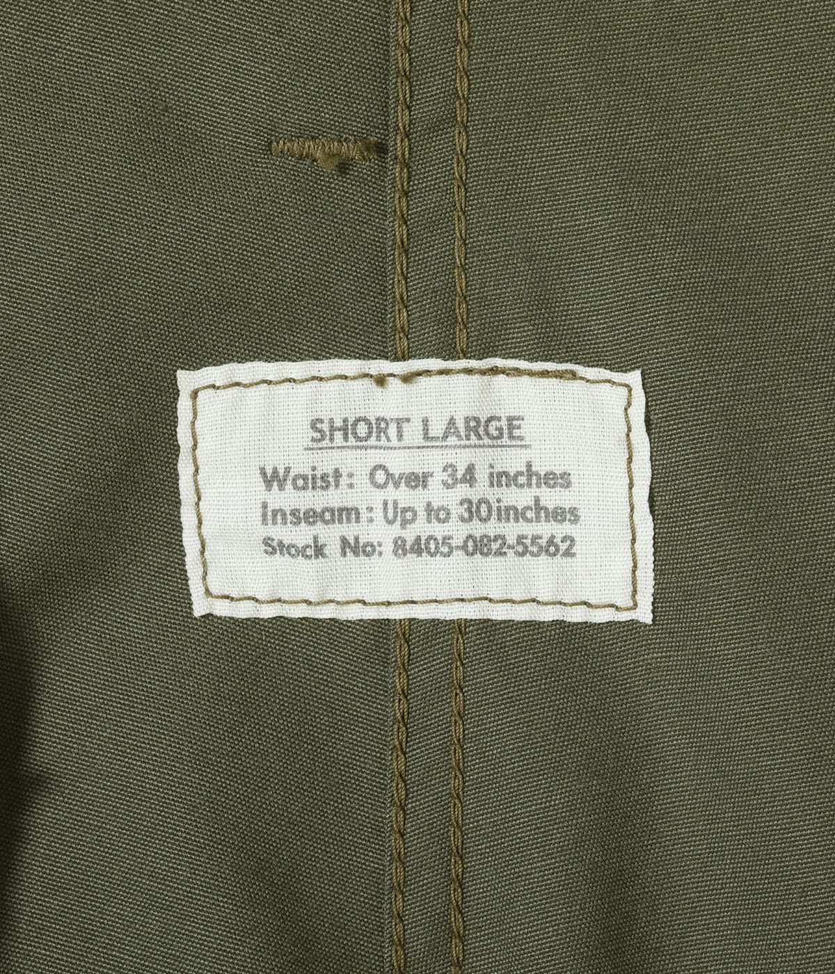 TROUSERS, MEN'S, COTTON WIND RESISTANT POPLIN, OLIVE GREEN, ARMY SHADE 107 SHORT LENGTH
