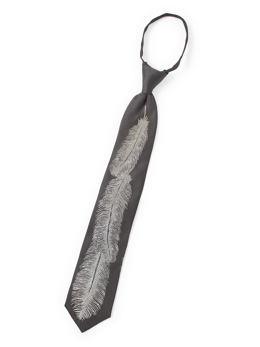 Silk Twill Feather ZIP Tie