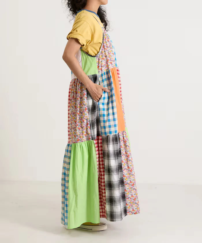 Patchwork Three-Tiered Camisole Dress