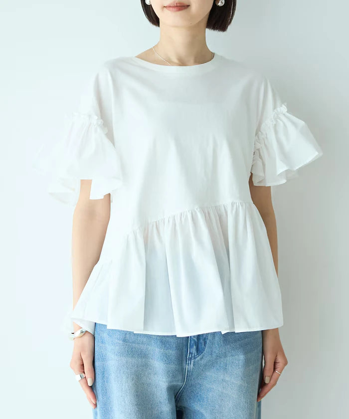 Organic Cotton Frill Sleeve T-shirt