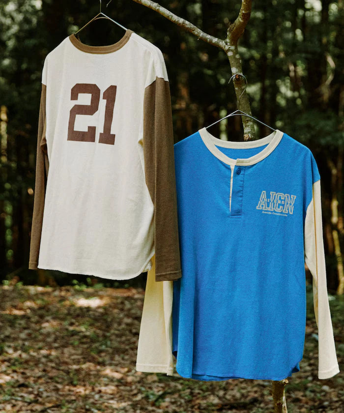 Henry Neck Football Logo T-Shirt