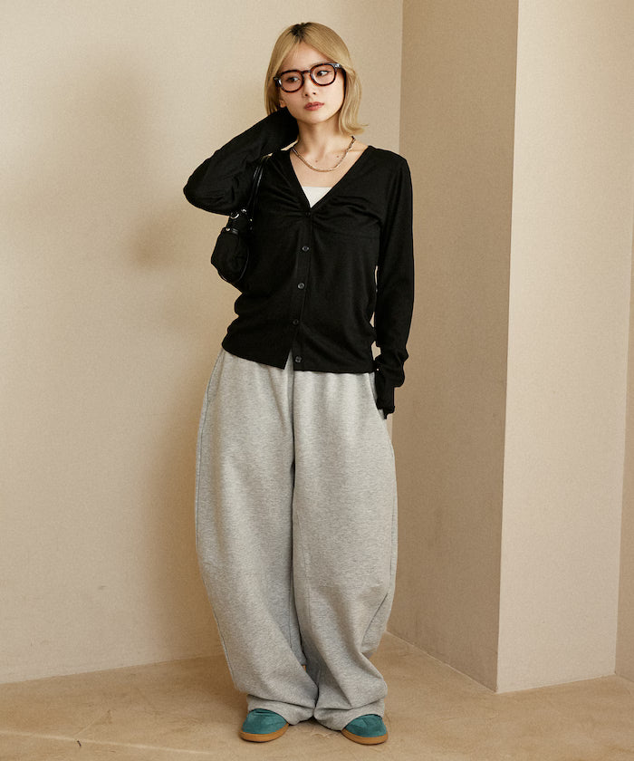 Layered-style V-neck cardigan limited edition
