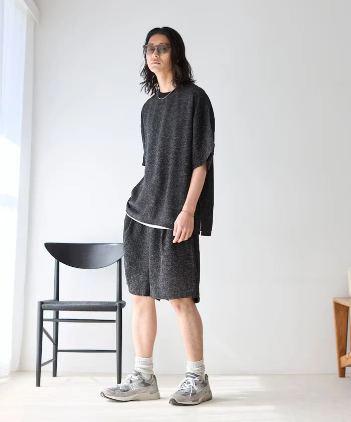 Dry Touch Summer Tweed Short Sleeve Crew Neck