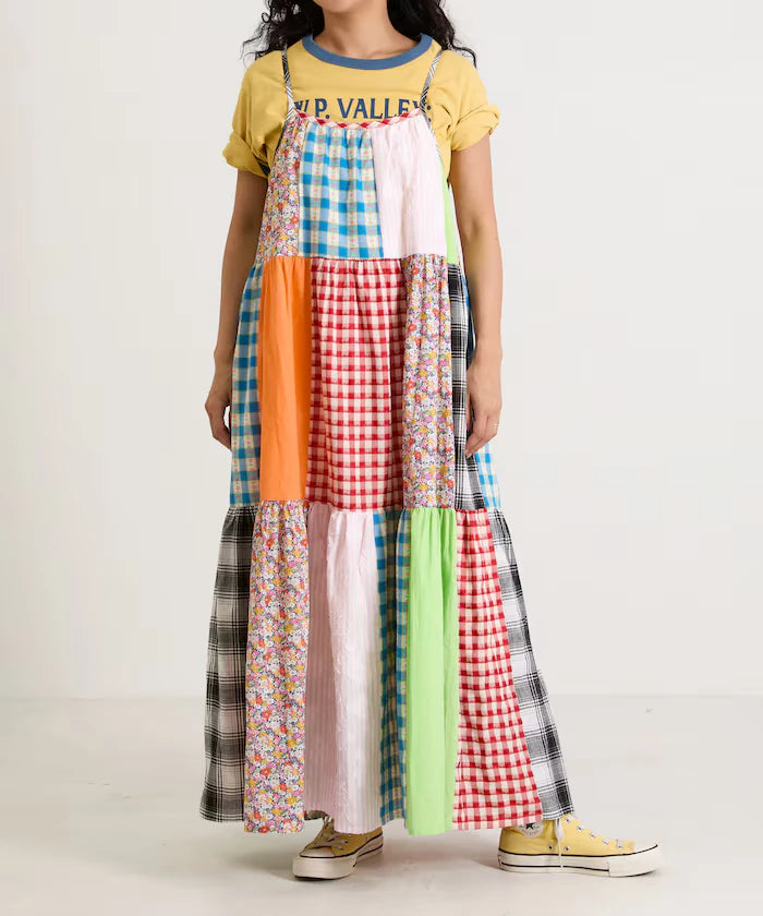 Patchwork Three-Tiered Camisole Dress