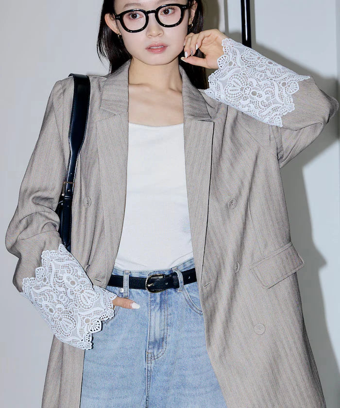 Lace Cuff Tailored Jacket