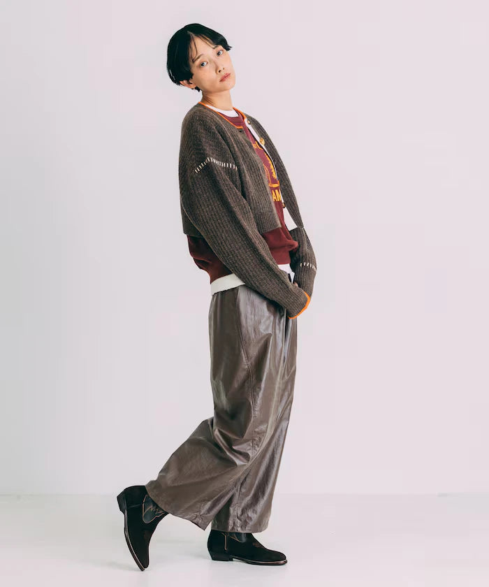 Short Length Color-block Knit Cardigan