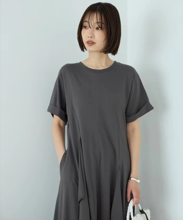 Organic Cotton Draped Flare Dress