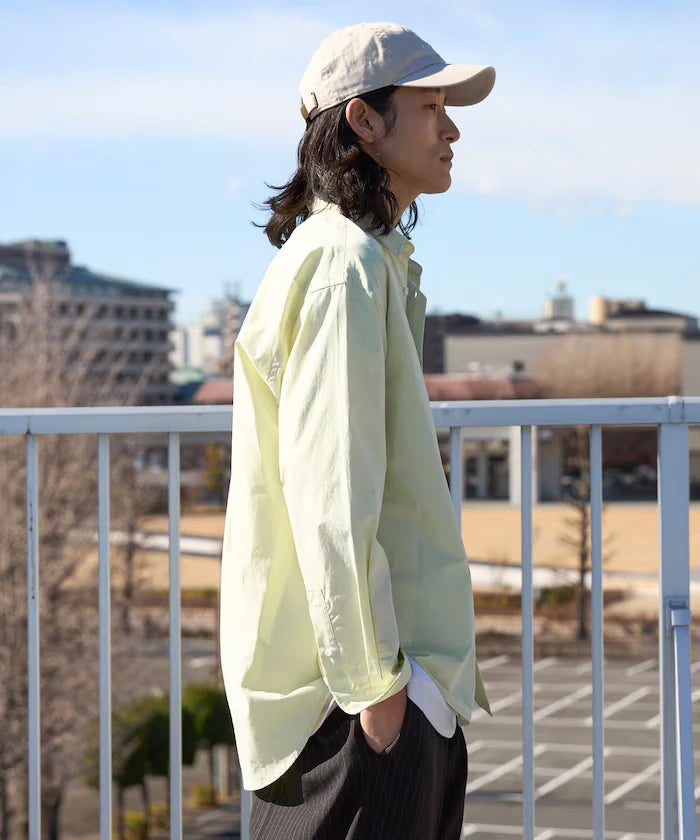 Nuance Color Oversized Regular Collar Long Sleeve Shirt