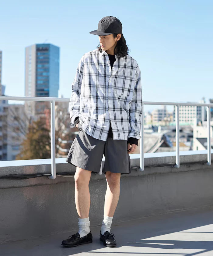 Nylon Medium Length Baggy Shorts