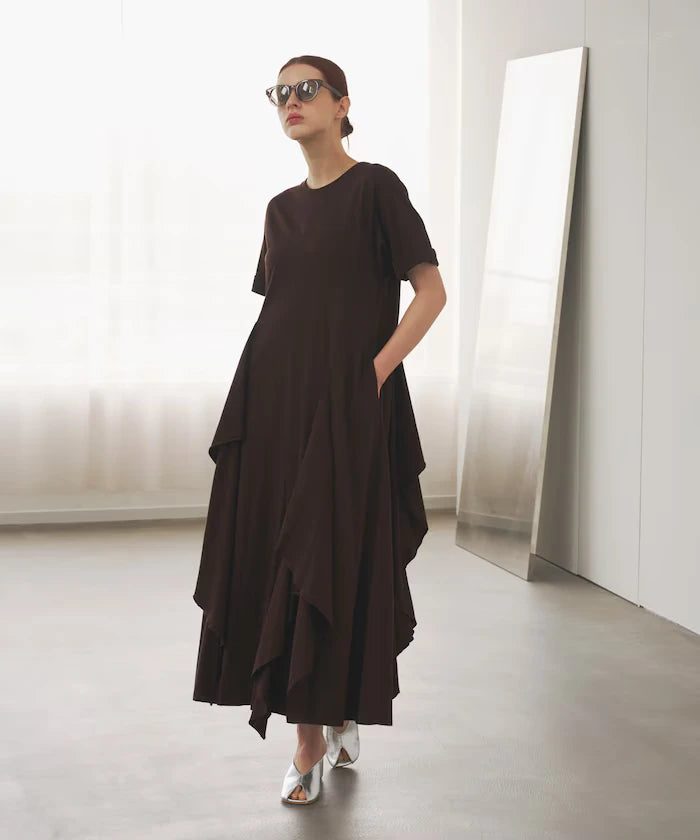 Organic Cotton Draped Flare Dress