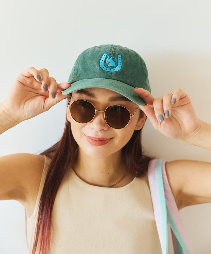 TOYAMEG Kaiun Horse Cap One Point Pigment Embroidery Cap