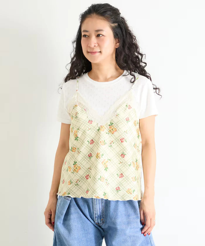 2WAY Floral Satin Camisole