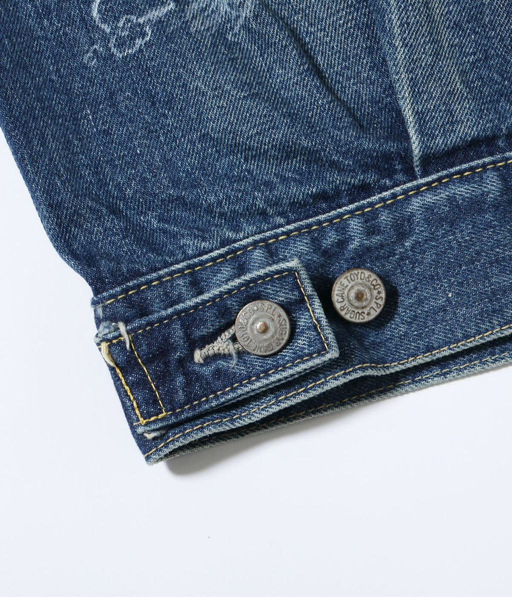 14.25oz. DENIM JACKET 1953 AGED MODEL CARTOON PAINT