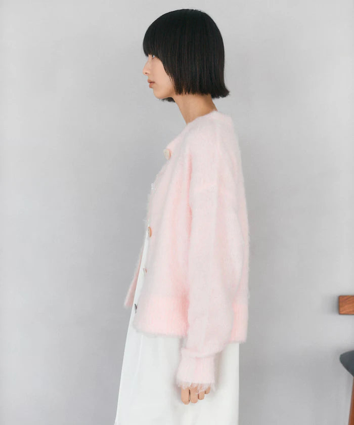 Variation Button Shaggy Knit Cardigan