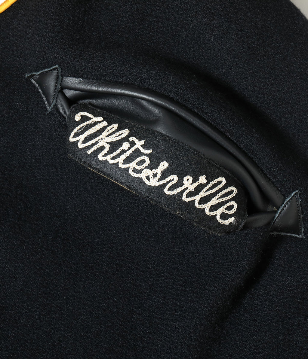30oz. WOOL MELTON AWARD JACKET “MAVERICKS” (BLACK)