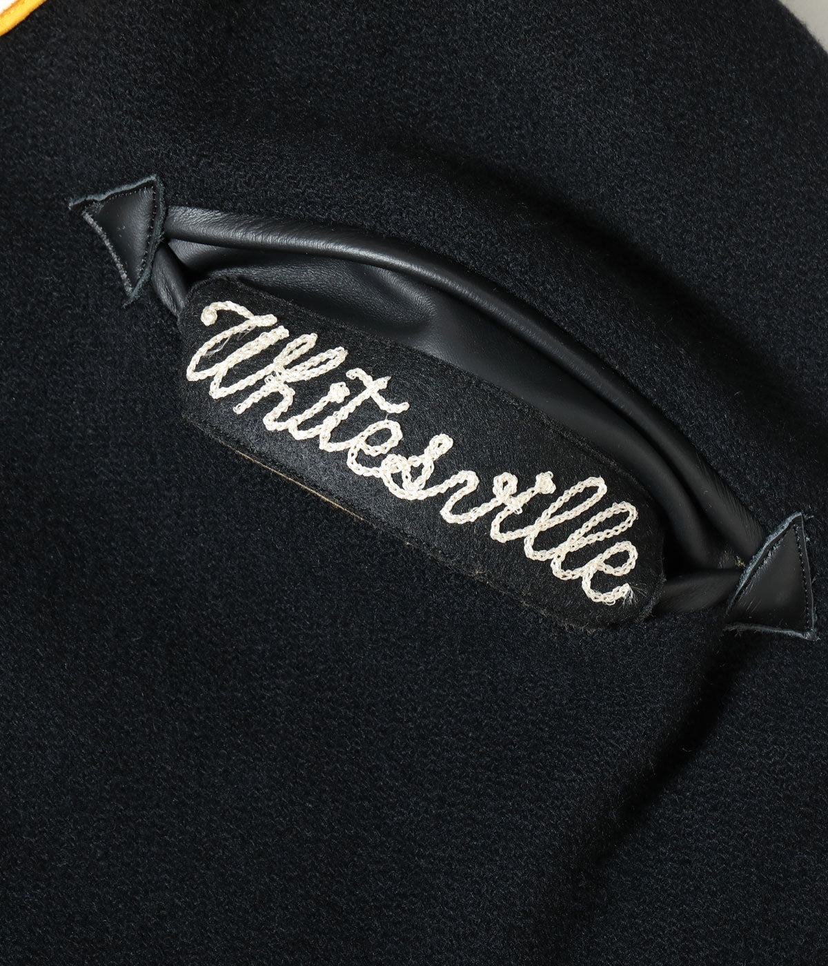 30oz. WOOL MELTON AWARD JACKET “MAVERICKS” (BLACK)