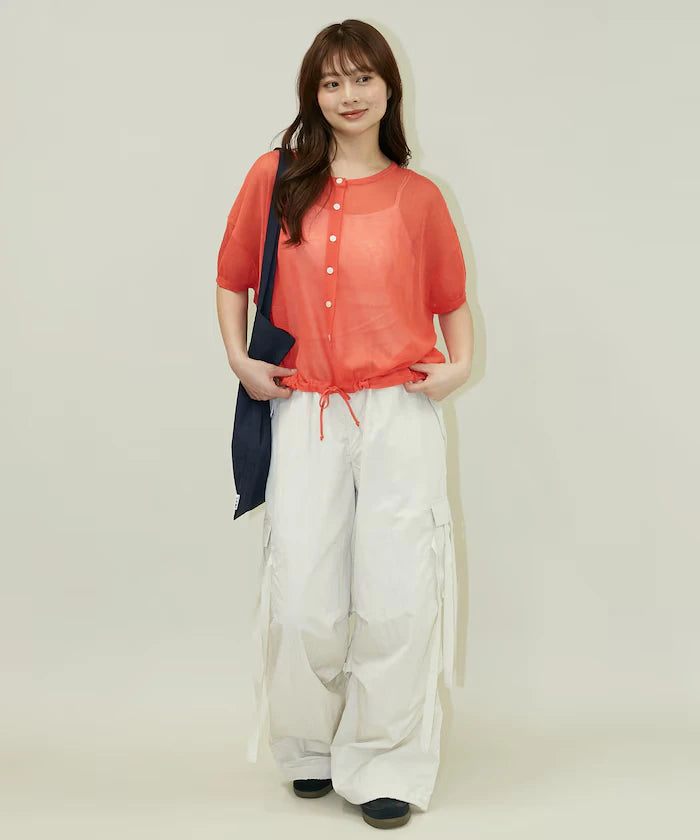 Washable Linen Hem Cord Summer Knit Cardigan Limited Edition