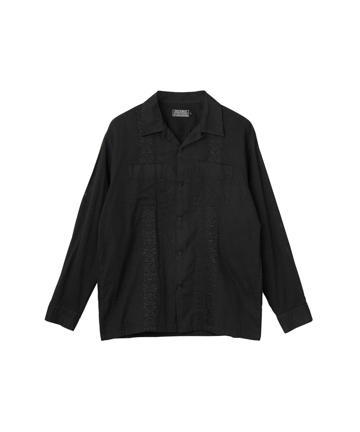 SKULL STRAP Embroidered Cuban Shirt