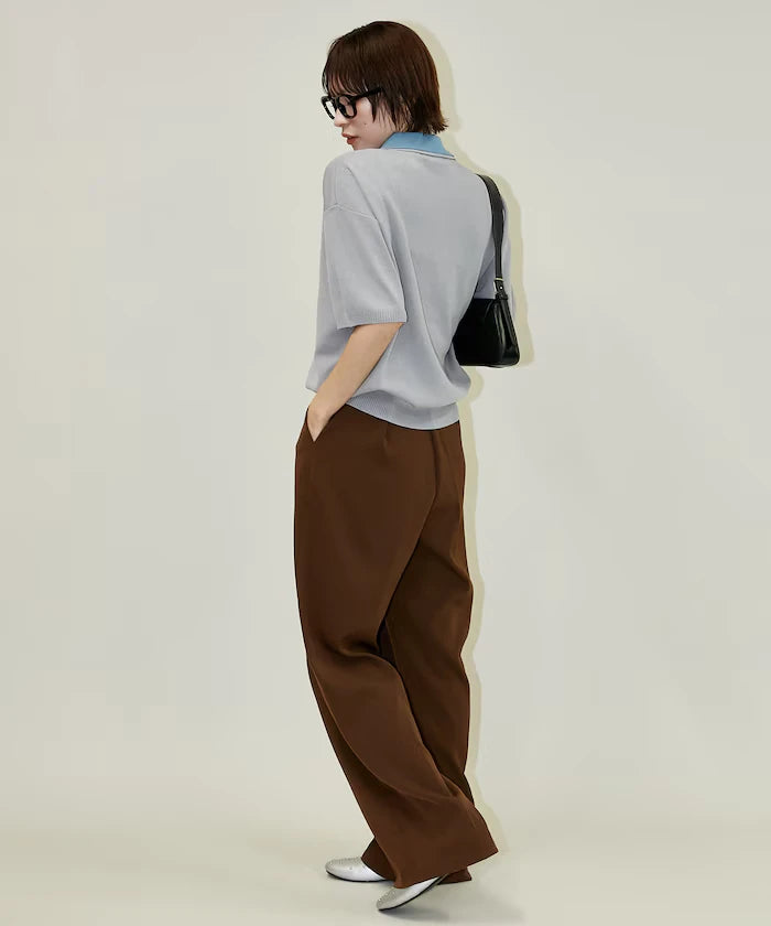 Color Scheme 2-Panel Collar Short Sleeve Knit Polo Shirt Limited Edition