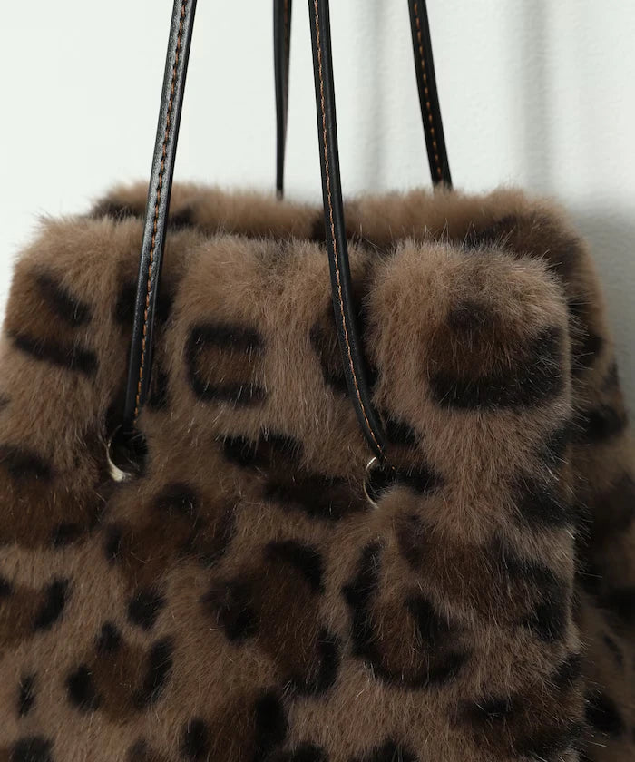 Faux Fur Animal Drawstring Bag