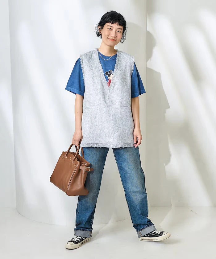 V-Neck Summer Tweed Vest